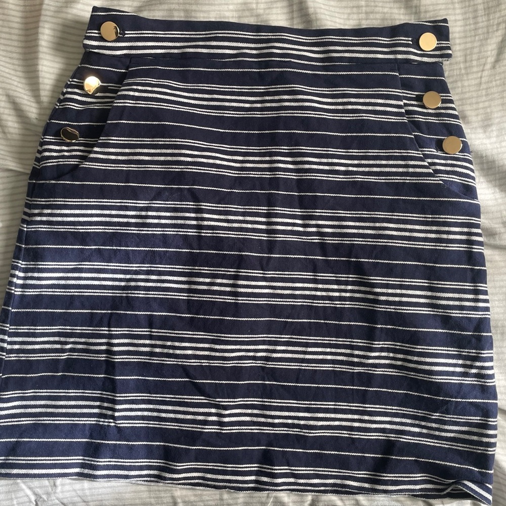 Striped Blue and White Skirt